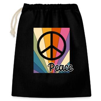 Paix Paix Liberté Pas de guerre Signe de paix - Sac cadeau 40 x 50 cm - noir - Devant