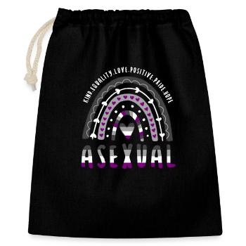 Asexueller Spruch Asexual Pride Ace Rainbow - Geschenkbeutel aus Baumwolle (40 x 50 cm) - Schwarz - Vorne