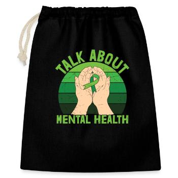 Parlez de santé mentale - Sac cadeau 40 x 50 cm - noir - Devant