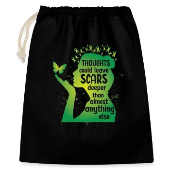 Les pensées en matière de santé mentale pourraient laisser des cicatrices - Sac cadeau 40 x 50 cm - noir - Devant