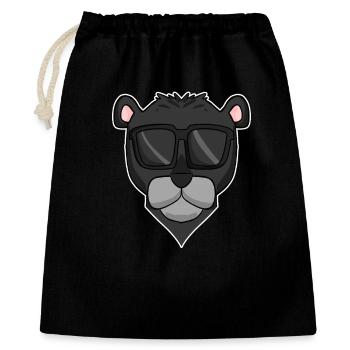 Schwarzer Panther mit Sonnenbrille - Geschenkbeutel aus Baumwolle (40 x 50 cm) - Schwarz - Vorne