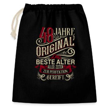 48. Geburtstag Vintage Retro - Geschenkbeutel aus Baumwolle (40 x 50 cm) - Schwarz - Vorne