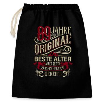 89. Geburtstag Vintage Retro - Geschenkbeutel aus Baumwolle (40 x 50 cm) - Schwarz - Vorne