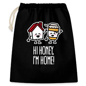 Married Beekeeper Wortspiel, Hi honey, I'm home - Gift Bag 40 x 50 cm - black - Front