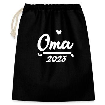 oma 2023 - Geschenkbeutel aus Baumwolle (40 x 50 cm) - Schwarz - Vorne
