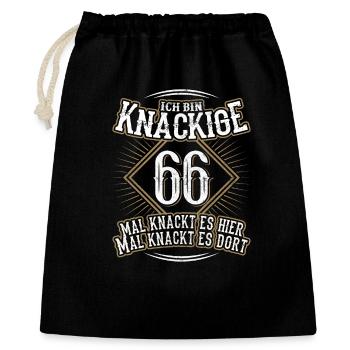 66. Geburtstag Lustig Geschenk - Geschenkbeutel aus Baumwolle (40 x 50 cm) - Schwarz - Vorne