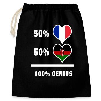 Das Genie Frankreich und Kenia / Geschenk - Geschenkbeutel aus Baumwolle (40 x 50 cm) - Schwarz - Vorne