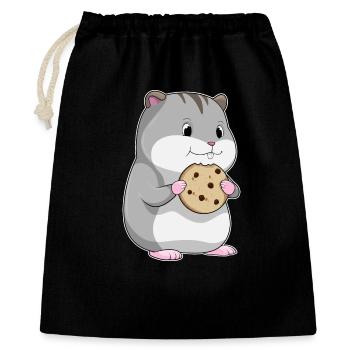 Hamster Cookie - Geschenkbeutel aus Baumwolle (40 x 50 cm) - Schwarz - Vorne