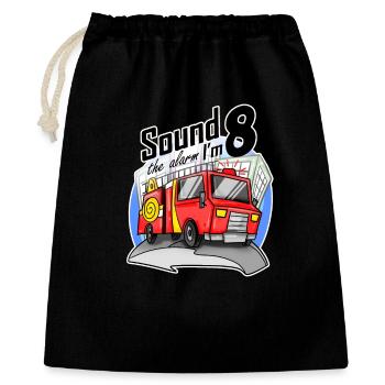 8 ans Jeune camion de pompiers voiture - Sac cadeau 40 x 50 cm - noir - Devant