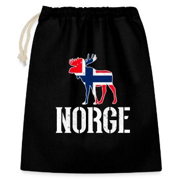 Norwegen - Geschenkbeutel aus Baumwolle (40 x 50 cm) - Schwarz - Vorne
