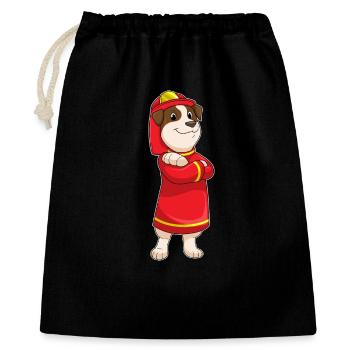Dog Firefighter Fire Helmet Fire Brigade - Gift Bag 40 x 50 cm - black - Front
