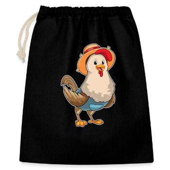Ferme des éleveurs de poulets - Sac cadeau 40 x 50 cm - noir - Devant