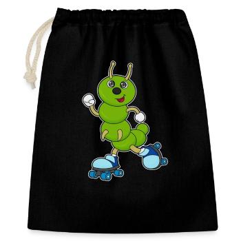 Raupe Rollschuhfahren Rollschuhe - Geschenkbeutel aus Baumwolle (40 x 50 cm) - Schwarz - Vorne