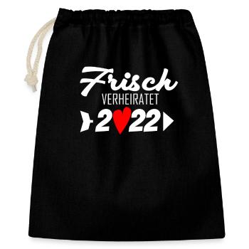 Frisch verheiratet 2022 - Geschenkbeutel aus Baumwolle (40 x 50 cm) - Schwarz - Vorne