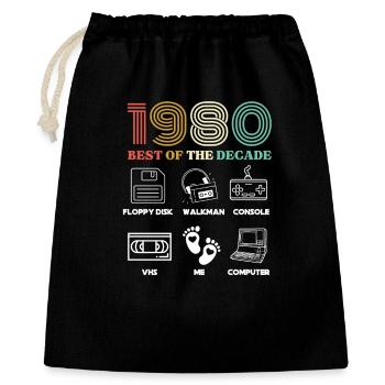 Best of the Decade 1980 - Humour Anniversaire - Sac cadeau 40 x 50 cm - noir - Devant