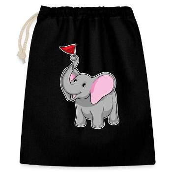 Drapeau des éléphants - Sac cadeau 40 x 50 cm - noir - Devant