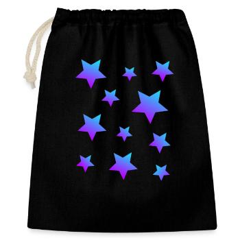 Sterne Sternenpaket Blau-lila - Geschenkbeutel aus Baumwolle (40 x 50 cm) - Schwarz - Vorne