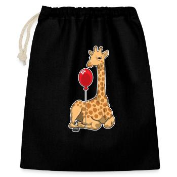 Giraffe Luftballon - Geschenkbeutel aus Baumwolle (40 x 50 cm) - Schwarz - Vorne