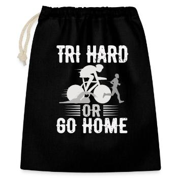 Tri Hard ou Go Home Triathlon - Sac cadeau 40 x 50 cm - noir - Devant