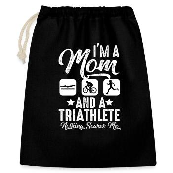 Ich Bin Eine Mutter Und Ein Triathlet - Geschenkbeutel aus Baumwolle (40 x 50 cm) - Schwarz - Vorne