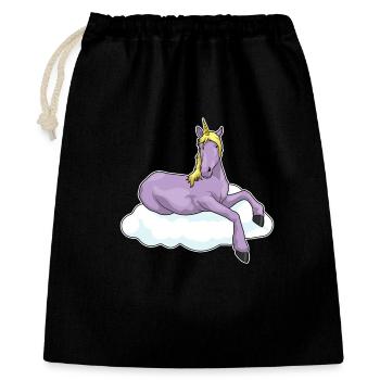 Einhorn Wolke - Geschenkbeutel aus Baumwolle (40 x 50 cm) - Schwarz - Vorne