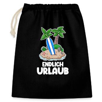 Urlaub - Geschenkbeutel aus Baumwolle (40 x 50 cm) - Schwarz - Vorne
