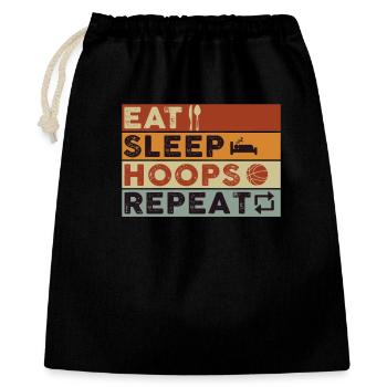 Manger des cerceaux de sommeil Répéter le basketball - Sac cadeau 40 x 50 cm - noir - Devant