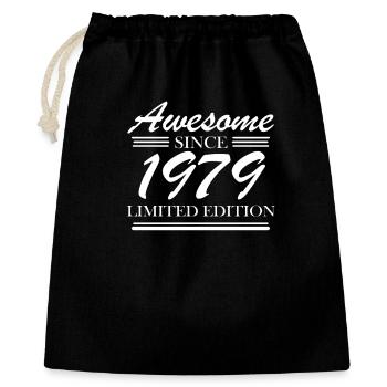 1979 - Né en 1979 - Sac cadeau 40 x 50 cm - noir - Devant