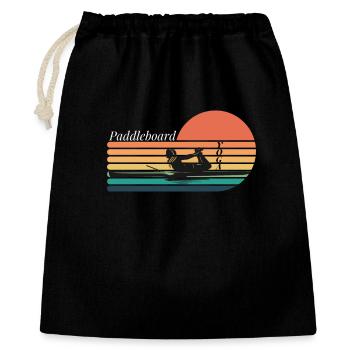 Paddleboard Yoga - Yoga Lovers - Geschenkbeutel aus Baumwolle (40 x 50 cm) - Schwarz - Vorne