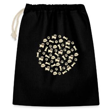 Motif Carlin - Pug Lovers Apparel - Sac cadeau 40 x 50 cm - noir - Devant