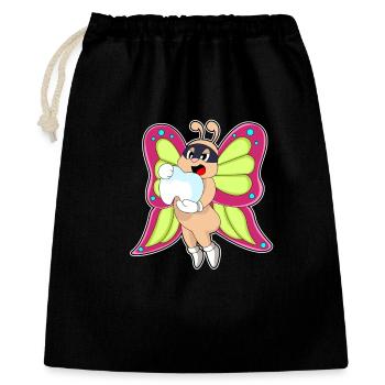 Schmetterling Zahn - Geschenkbeutel aus Baumwolle (40 x 50 cm) - Schwarz - Vorne