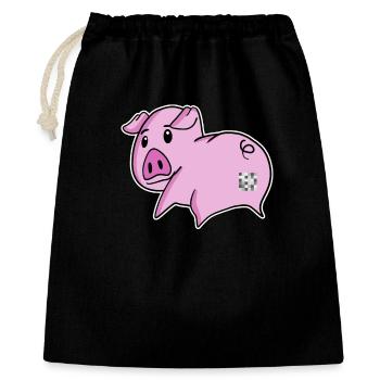 Pig Ass - Pig Butt - Gift Bag 40 x 50 cm - black - Front