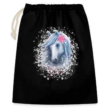 Cheval flocon de neige Noël - Sac cadeau 40 x 50 cm - noir - Devant