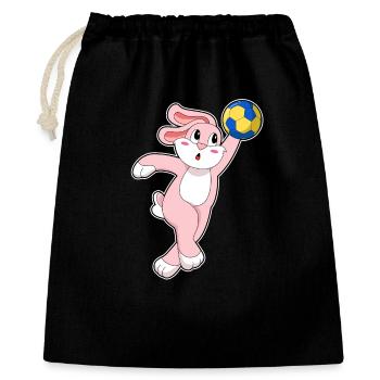 Rabbit Handball Player Handball - Gift Bag 40 x 50 cm - black - Front