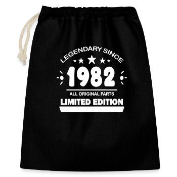 1982 - Né 1982 - Année de construction 1982 - Sac cadeau 40 x 50 cm - noir - Devant