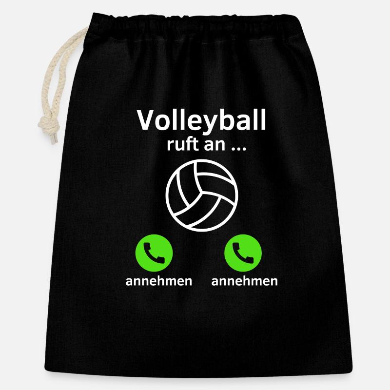 Volleyball ruft an - annehmen oder annehmen? - Geschenkbeutel aus Baumwolle (40 x 50 cm) - Schwarz
