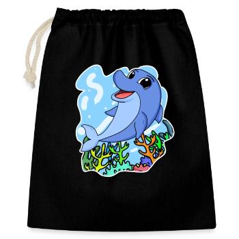 Dolphin - mammal marine animal nature conservation environment - Gift Bag 40 x 50 cm - black - Front