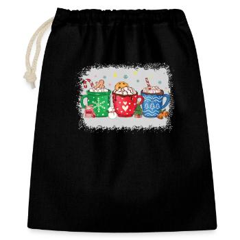 Chocolat chaud de Noël Menthe poivrée Moka - Sac cadeau 40 x 50 cm - noir - Devant