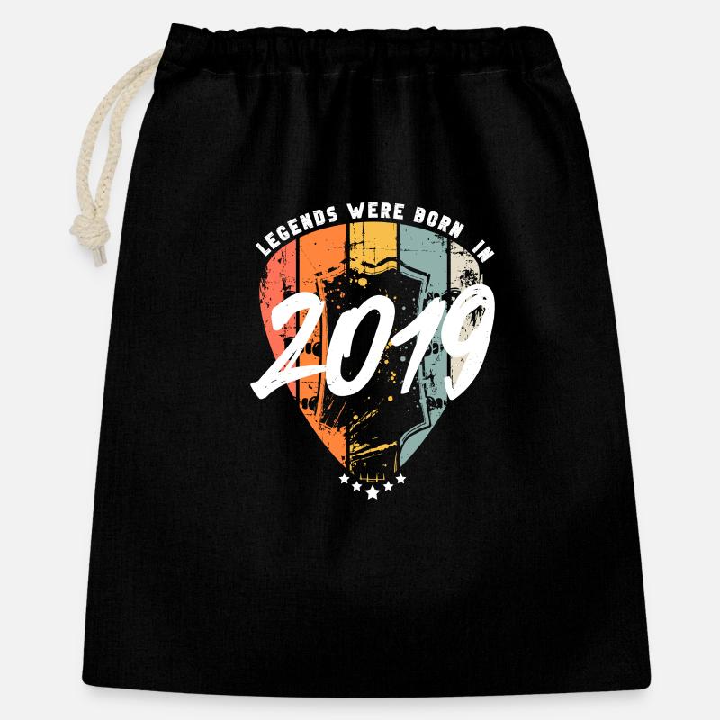 2019 Anniversaire Guitariste Guitare - Sac cadeau 40 x 50 cm - noir