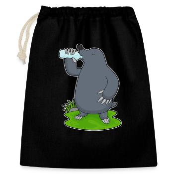 Maulwurf Wasserflasche - Geschenkbeutel aus Baumwolle (40 x 50 cm) - Schwarz - Vorne
