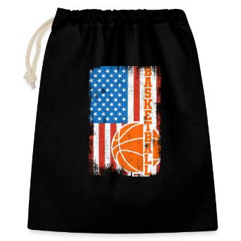 4. Juli Basketball - Geschenkbeutel aus Baumwolle (40 x 50 cm) - Schwarz - Vorne