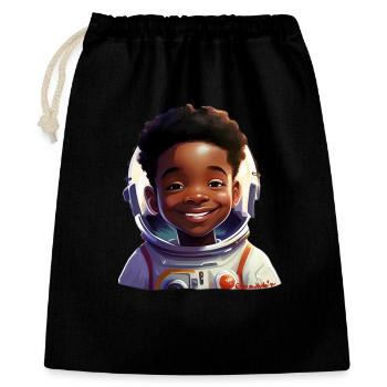 Jeune femme astronaute avec des rayons - Sac cadeau 40 x 50 cm - noir - Devant
