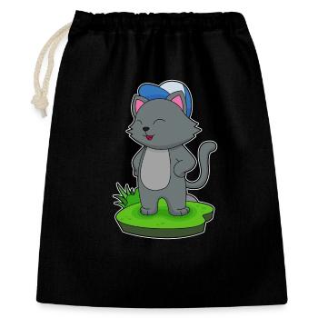 École de casquette étudiante Cat - Sac cadeau 40 x 50 cm - noir - Devant