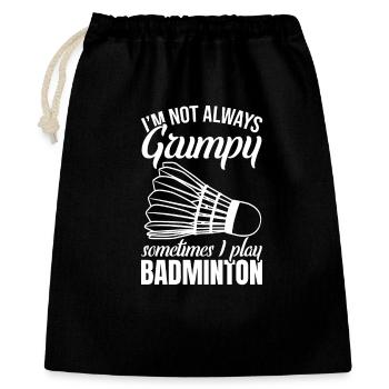 Blague amusante sur le badminton - Sac cadeau 40 x 50 cm - noir - Devant