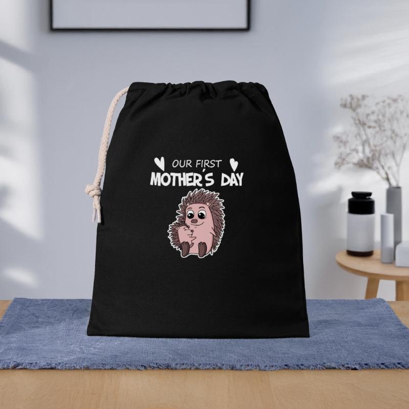 Muttertag - erster Muttertag Geschenk Geschenkbeutel aus Baumwolle (40 x 50 cm)
