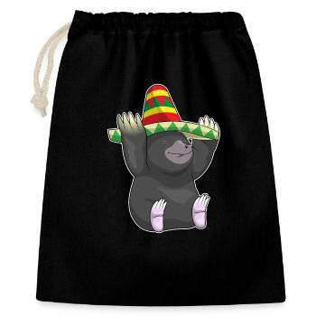 Maulwurf Sombrero - Geschenkbeutel aus Baumwolle (40 x 50 cm) - Schwarz - Vorne