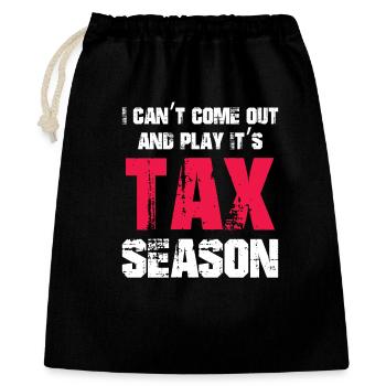 Saison des impôts Gag du comptable CPA - Sac cadeau 40 x 50 cm - noir - Devant