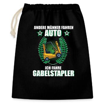 Gabelstapler Staplerfahrer Logistik Lager Beruf  - Geschenkbeutel aus Baumwolle (40 x 50 cm) - Schwarz - Vorne