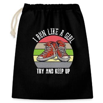 Je cours comme une fille J’essaie de suivre - Sac cadeau 40 x 50 cm - noir - Devant
