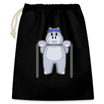 Hippopotamus Bodybuilders Pull-ups Bodybuilding - Gift Bag 40 x 50 cm - black - Front